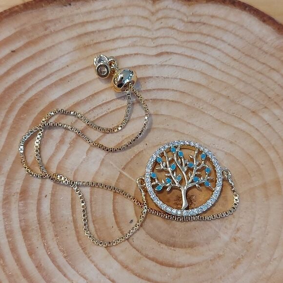 Tree of life gold plated bracelet - Picture 3 of 3